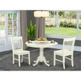 thumbnail image 2 of East West Furniture Hartland 3-piece Wood Dining Room Set in Linen White, 2 of 6