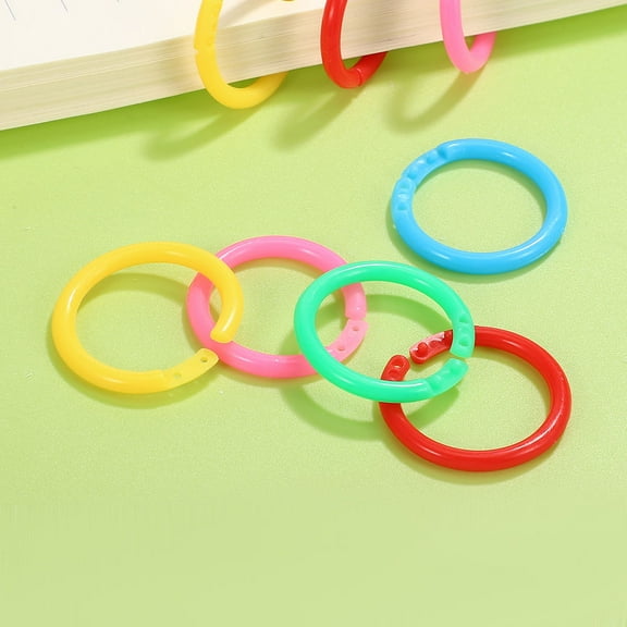 FRCOLOR 150pcs Binder Rings Plastic Paper Rings Office Book Rings Small Key Rings Colorful Loose Leaf Binder Rings Clips For Index Cards
