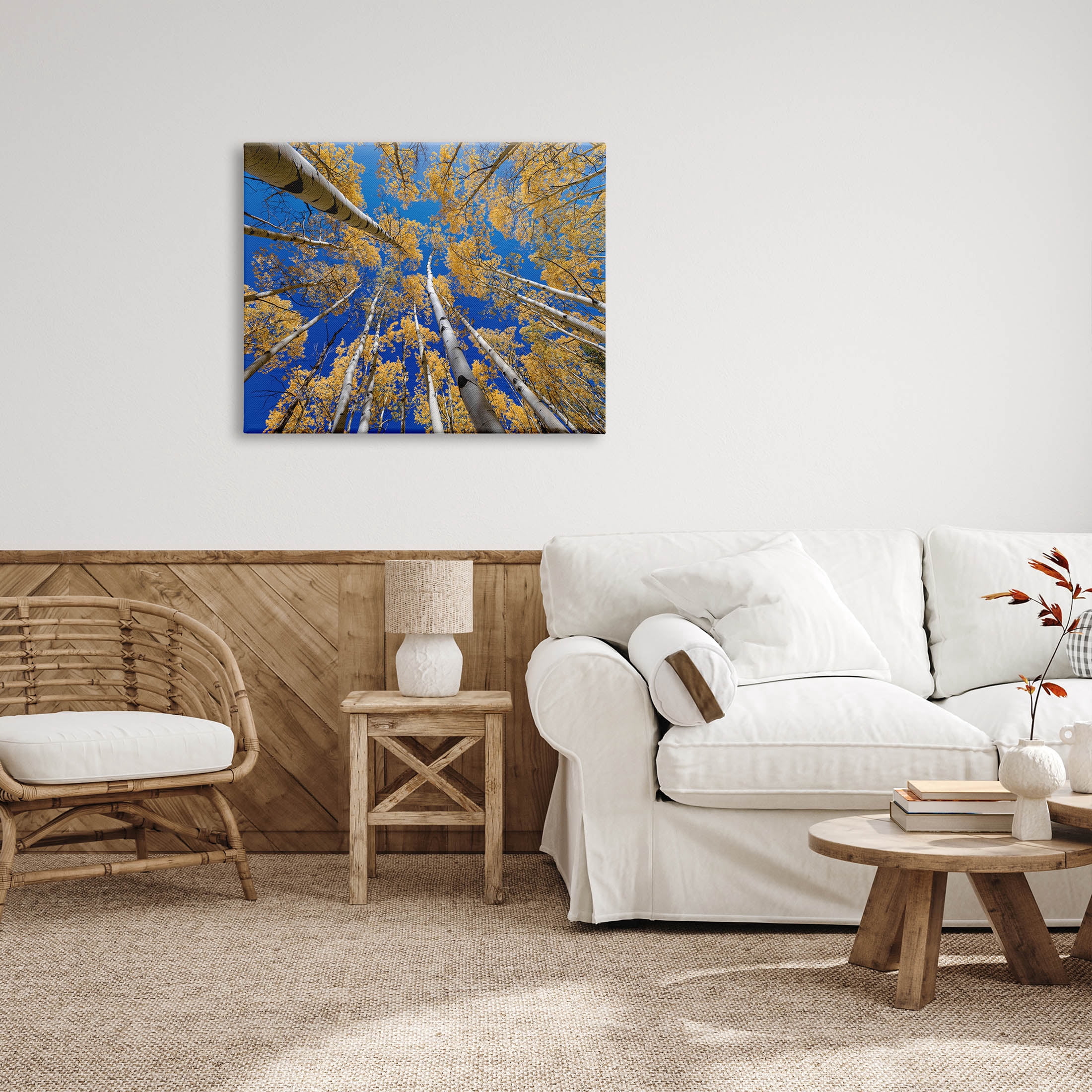 Looming Woodland Foliage Trees Landscape Photograph Gallery Wrapped Canvas Print Wall Art