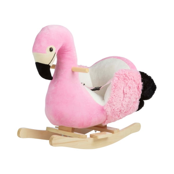 Happy Trails Rocking Horse - Plush Flamingo Animal Rocker for Ages 3 and Up