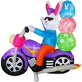 thumbnail image 3 of 6 FT Easter Inflatable Bunny on Motorcycle with Eggs Decorations LED Light Blow Up Rabbit for Yard Lawn Garden Home Outdoor Indoor Holiday Decor, 3 of 6