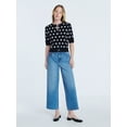 thumbnail image 2 of Free Assembly Women's Midrise Wide Leg Release Hem Jeans, 24" Inseam, Sizes 0-20, 2 of 5