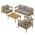 thumbnail image 4 of Modway Wren Ensemble de Mobilier de Patio Extérieur 4 Pcs en Bois Flotté Naturel, Gris Pâle, 4 of 10