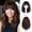 Brown Highlight, variant on Short Wavy Wig with Bangs for Women Natural Curly Wavy Wig 16inch | 【Beginner Friendly Wigs】Wavy Wigs for Women Curly Synthetic Wig for Daily Party Cosplay Halloween,Brown