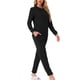 thumbnail image 4 of INSPIRAR CHIC Conjuntos de Pijamas de Manga Larga para Mujeres Sudadera de Punto Impresa con Estrellas 2 Piezas Ropa de Dormir S Negra, 4 of 5