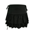 thumbnail image 7 of QHFBli Black Pleated Skirt with Chain Goth Punk High Waist Skater Skirts School Dark Uniform, 7 of 7
