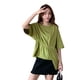 thumbnail image 5 of Camiseta casual de mujer con cuello redondo, media manga, blusa suelta irregular para chica superior Methold AP001742-06, 5 of 7