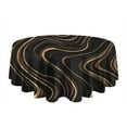 thumbnail image 5 of Black Gold Wave Marble Pattern Round Tablecloth 60"x60",Wrinkle Wipeable Table Cloth for Kitchen Dining Room Picnic Patio Party, 5 of 6