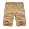 thumbnail image 5 of Tyhengta Mens Shorts Casual Drawstring Zipper Pockets Elastic Waist Khaki 29, 5 of 8