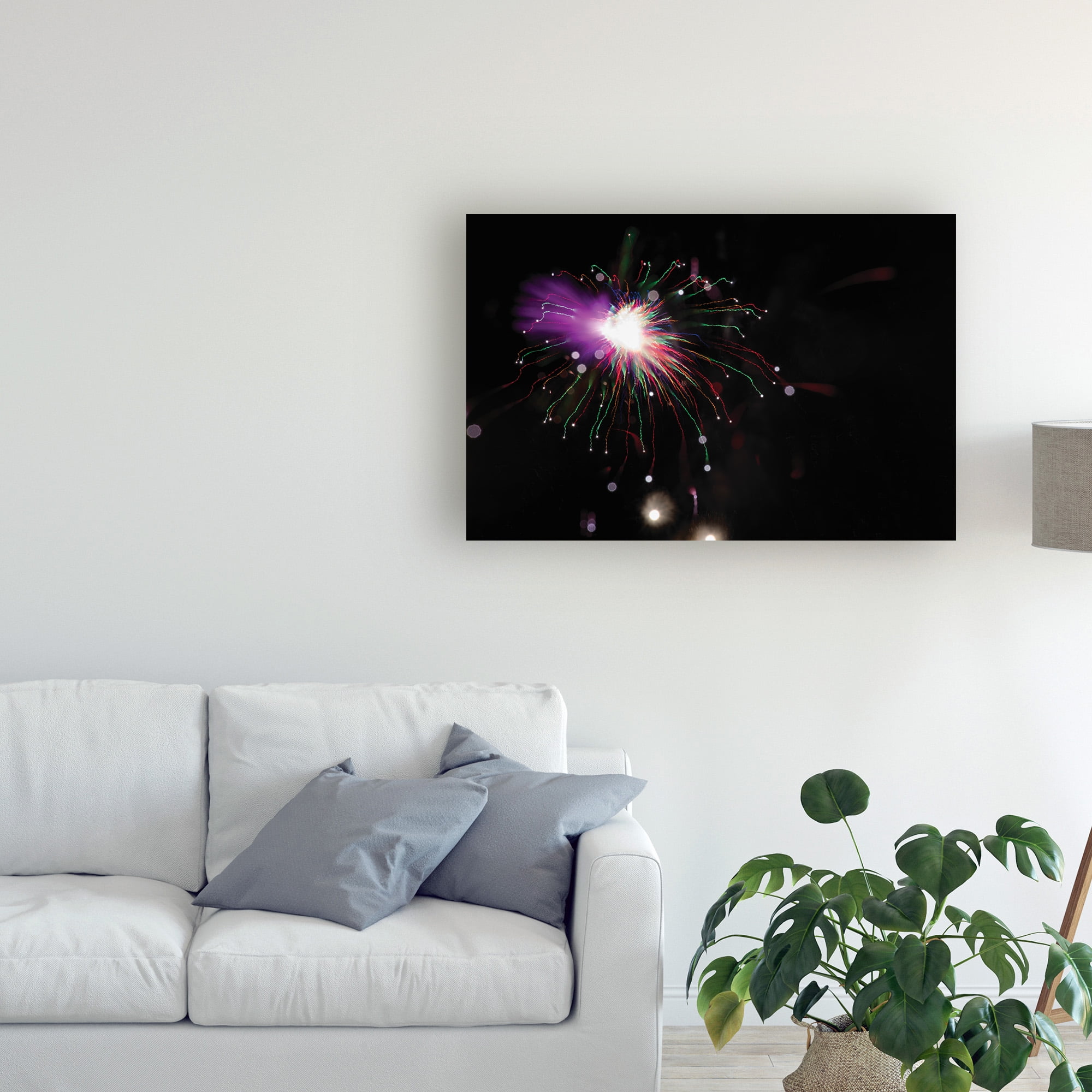 Trademark Fine Art 'Abstract Fireworks in Technocolor' Canvas Art by Kurt Shaffer