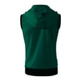 thumbnail image 3 of Unique Bargains Men's Sleeveless Zip Up Drawstring Hooded Vest 46 Green, 3 of 7