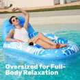 thumbnail image 3 of Joyfy Pool Lounge Float Adult, Inflatable Pool Floats Lounger Raft Floaties Water Floating Recliner Chair with Cup Holders Foot Rest Swimming Pool Floaty, 3 of 10