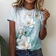 thumbnail image 2 of Camiseta de manga corta suelta con cuello redondo y estampado informal a la moda para mujer Fridja  hjk4381, 2 of 8