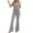Gray, variant on Womens 2 Piece Lounge Set Short Sleeve Crop Top Wide Leg Flare Pants Matching Pajamas Set Cozy Stretchy Y2k Sleepwear Casual Daily Outfit, Army Green Olive, L