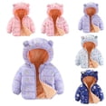 thumbnail image 3 of LYMAYTER Boys Girls Jacket for Kids Fleece Fall Winter Ear Hooded Warm Coat Toddler Long Sleeves Thickened Outerwear for 2-7 Years, 3 of 7