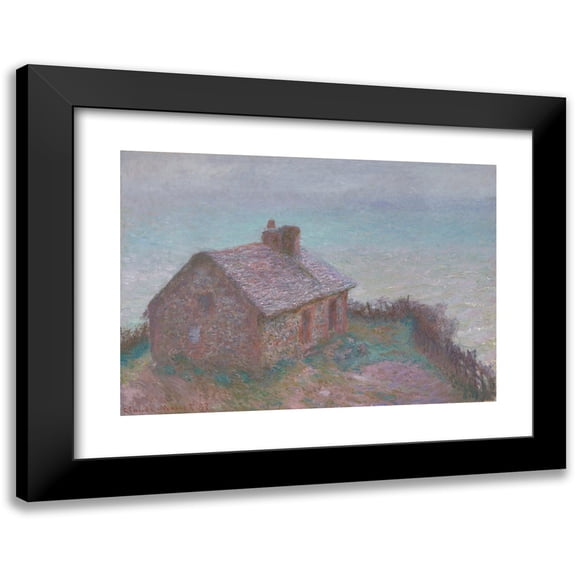 Claude Monet 14x11 Black Modern Framed Museum Art Print Titled - The Customs House at Varengeville (1897)