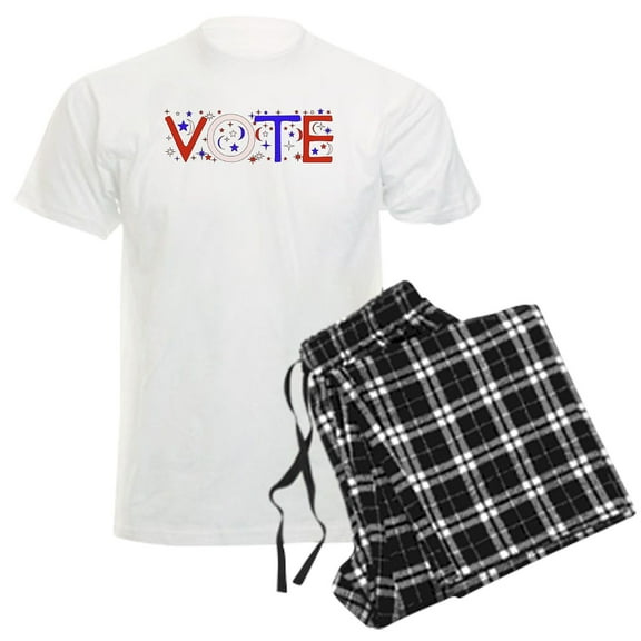 CafePress - Get Out The Vote Men's Light Pajamas - Men's Light Loose Fit Cotton Pajama Set