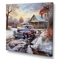 thumbnail image 2 of Designart "Vintage American Auto Winter Charm I" Car Old American Canvas Art Print, 2 of 7