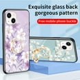 thumbnail image 6 of Nalacover for iPhone 13 Slim Case,Exquisite Floral Pattern 360 Rotating Diamond Ring Holder Anti-Scratch Soft TPU Silicone Bumper Rubber Tempered Glass Back Cover.For iPhone 13,White, 6 of 9