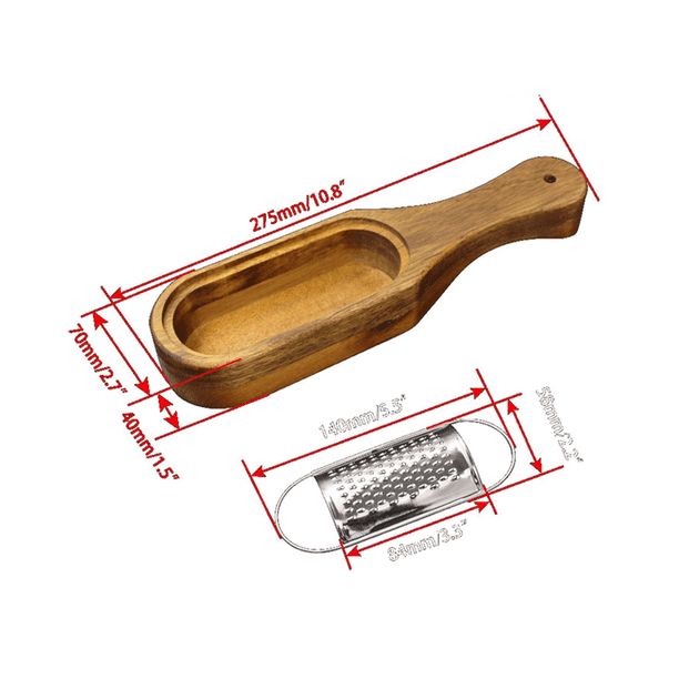 Wooden Cheese Grater with Handle,Rustic Brown Cheese Shredder with