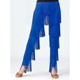 thumbnail image 2 of Yeahdor Womens Tassel Latin Dance Pants Dancewear Tango Cha-Cha Costume Tiered Fringed Pants Royal Blue XL, 2 of 4