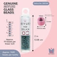 thumbnail image 3 of Miyuki Delica Seed Beads – Size 11/0 (1.6 mm), DB1769, Sparkling Aqua Green-Lined Teal AB, 7.2 g, Approx. 1440 Beads, 3 of 7