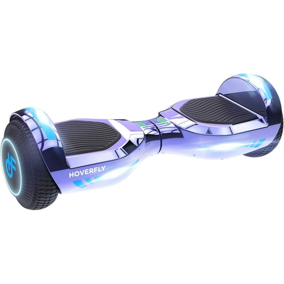 HoverFly Glide Hoverboard Self Balancing Scooter with Bluetooth Speaker, UL2272 Certified, 65.52Wh Lithium-Ion Battery, LED 6.5 inch Wheels, Dual 200W Motor up to 10km/h(Purple)