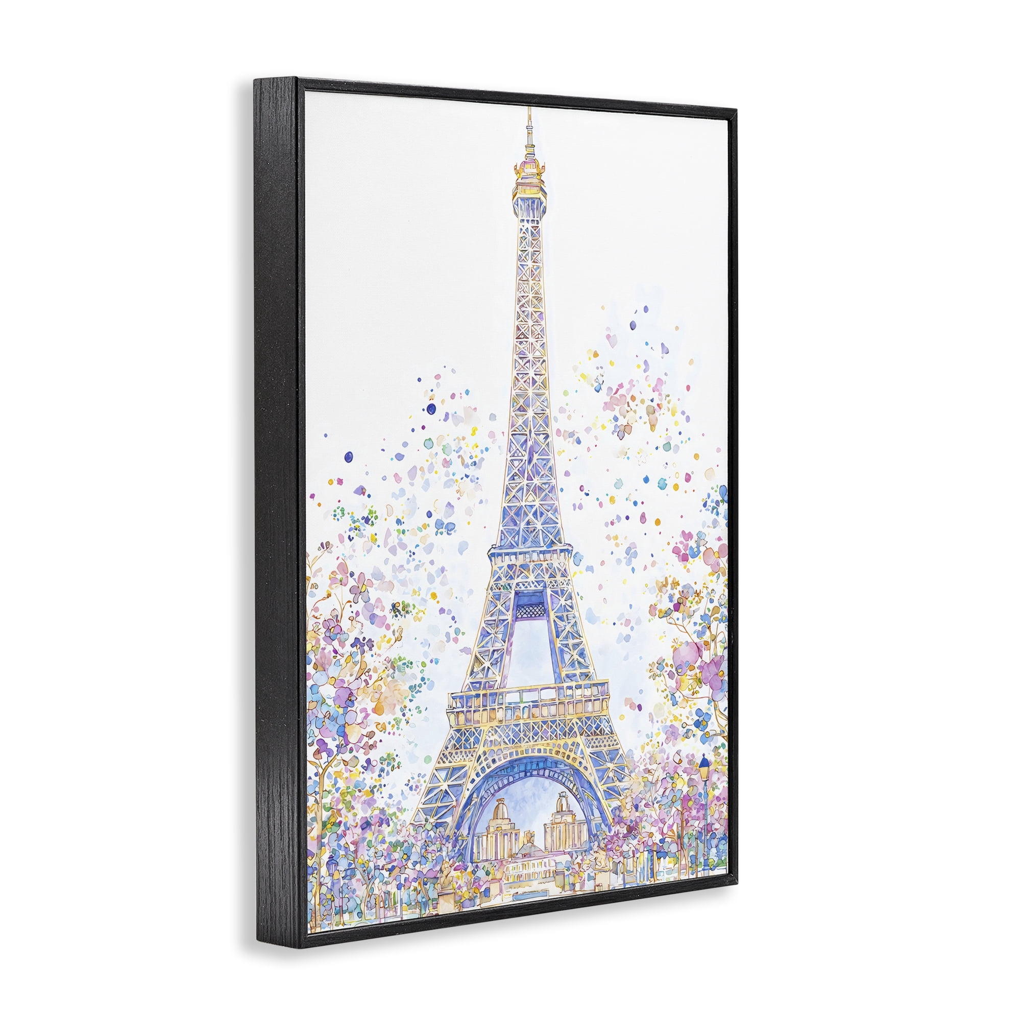 Stupell Industries Colorful Eiffel Tower Black Framed Giclee Art, design by Creative Studio