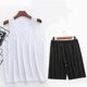 thumbnail image 3 of Conjunto de Camiseta de los Hombres, Moda Casual Color Sólido Cuello en V Alta Elasticidad Deportes para el Desgaste Al Aire Libre, la Humedad Wicking Atuendo Atlético, 3 of 3