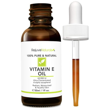 Vitamin E Oil - 100% Pure & Natural, 42,900 IU. Visibly Reduce the Look of Scars, Stretch Marks, Dark Spots & Wrinkles for Moisturized & Youthful Skin. d-alpha tocopherol