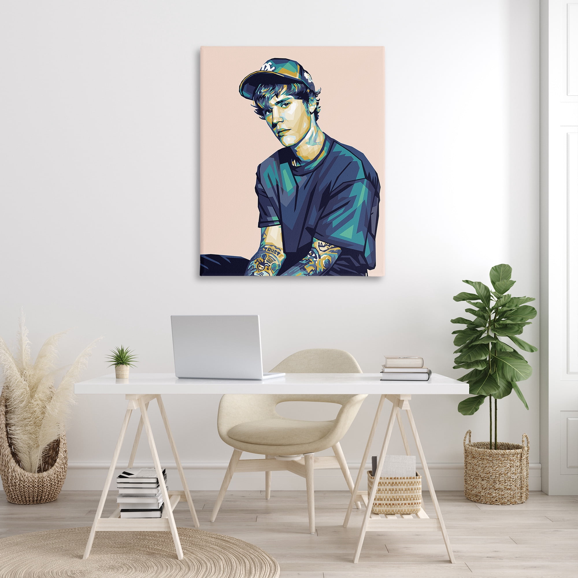 Stupell Industries Justin with Peach Hues Abstract Painting Gallery Wrapped Canvas Art Print Wall Art, 36 x 48