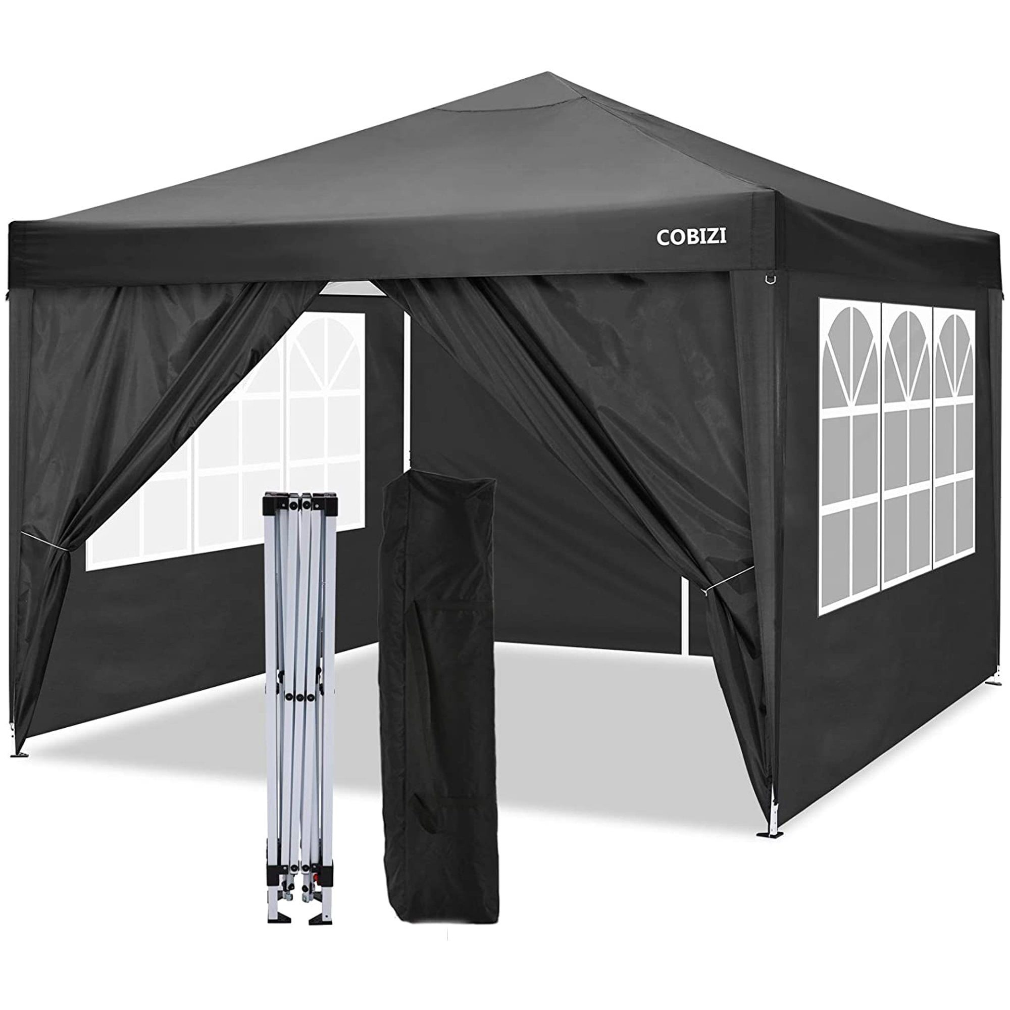 10x10 Pop-up Canopy Tent Commercial Instant Shelter with 4 Sidewalls,Carry Bag 