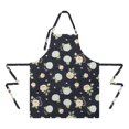 thumbnail image 2 of Pioneer Flower Floral Print Pattern Apron for Women and Men, Cotton Linen Waterproof with Pockets, Adjustable, 33x27 Inch for Kitchen, Gardening, BBQ, Salon, 2 of 6