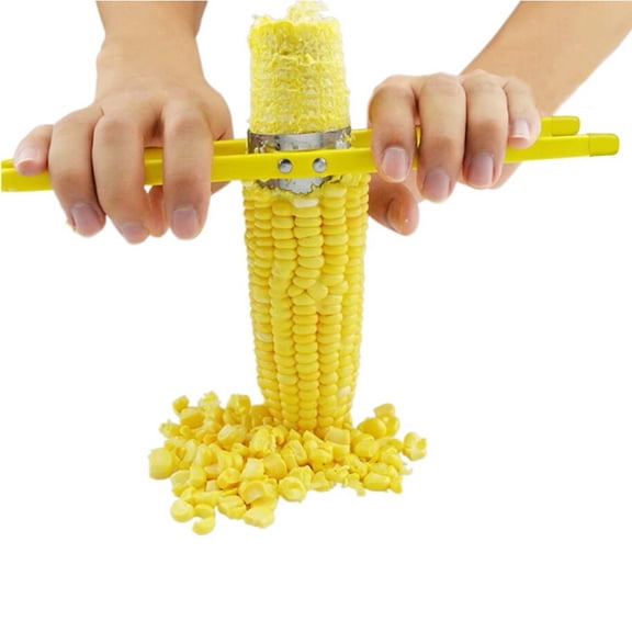 Household Stainless Steel Kitchen Cutter Remover Corn Peeler Stripper Thresher for Cooking Picnics BBQ Kitchen Essential Handheld Fast Efficient Corn Cob Remover Peeler Thresher Cutter Tool