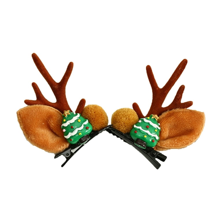 2pcs Christmas Hair Clip Cute Reindeer Antlers Hair Clips, Bobby Pins, Hairpins Christmas Hair Accessories for Girls Women,Bows,Temu