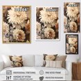 thumbnail image 4 of Designart "Retro Taupe Chrysanthemum Harmony I" Chrysanthemums Floater Framed Canvas Prints, 4 of 5