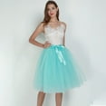 thumbnail image 6 of Tulle Skirts for Women Elastic Waist Lace Up Bow Knee Length Layered Mesh Flowy A Line Tutu Skirts Puffy Skirt Fairy Skirt, 6 of 6