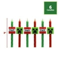 thumbnail image 3 of Minecraft Bougies pour Gâteau d'Anniversaire / 6 Bougies pour Décorations de Gâteau, Bougies Rayées Rouges et Vertes, Décorations de Gâteau pour Fête Minecraft, 3 of 6
