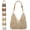 A-3, variant on Yifan Handmade Woven Bucket Bag, Crochet Tote with Wooden Bead Handle, Summer Straw Bag