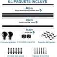thumbnail image 4 of Barra de Cortina Doble para ventana, Cortinero doble Negro, Tubo Cortina Doble Negro, cortineros para ventanas, Barras de cortina Ajustable Doble para casa, Armario, 4 of 4