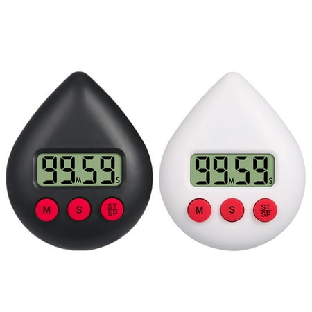

Larger Screen Timer with Buttons Durable Waterproof Cartoon Timer for Home Bedroom Bathroom Black