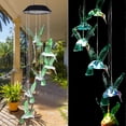 thumbnail image 2 of Móvil colgante con forma de colibrí solar, campanillas de viento, regalo para mamá, decoración del hogar y el jardín, luz que cambia de color automáticamente., 2 of 4