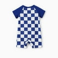 thumbnail image 6 of Disney Stitch Baby Boy Girl Romper Short Sleeve Skateboard Plaid One-piece Outfit Newborn Infant, 6 of 8