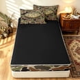 thumbnail image 4 of meiyoeat Camouflage Basketball Zipper Full Size Comforter Sets with Fitted Sheet and 2 Pillowcases for Boys, Dripping Sport Zipper Bedding Set, Green Brown, Black Reversible, 4-Piece, 4 of 7