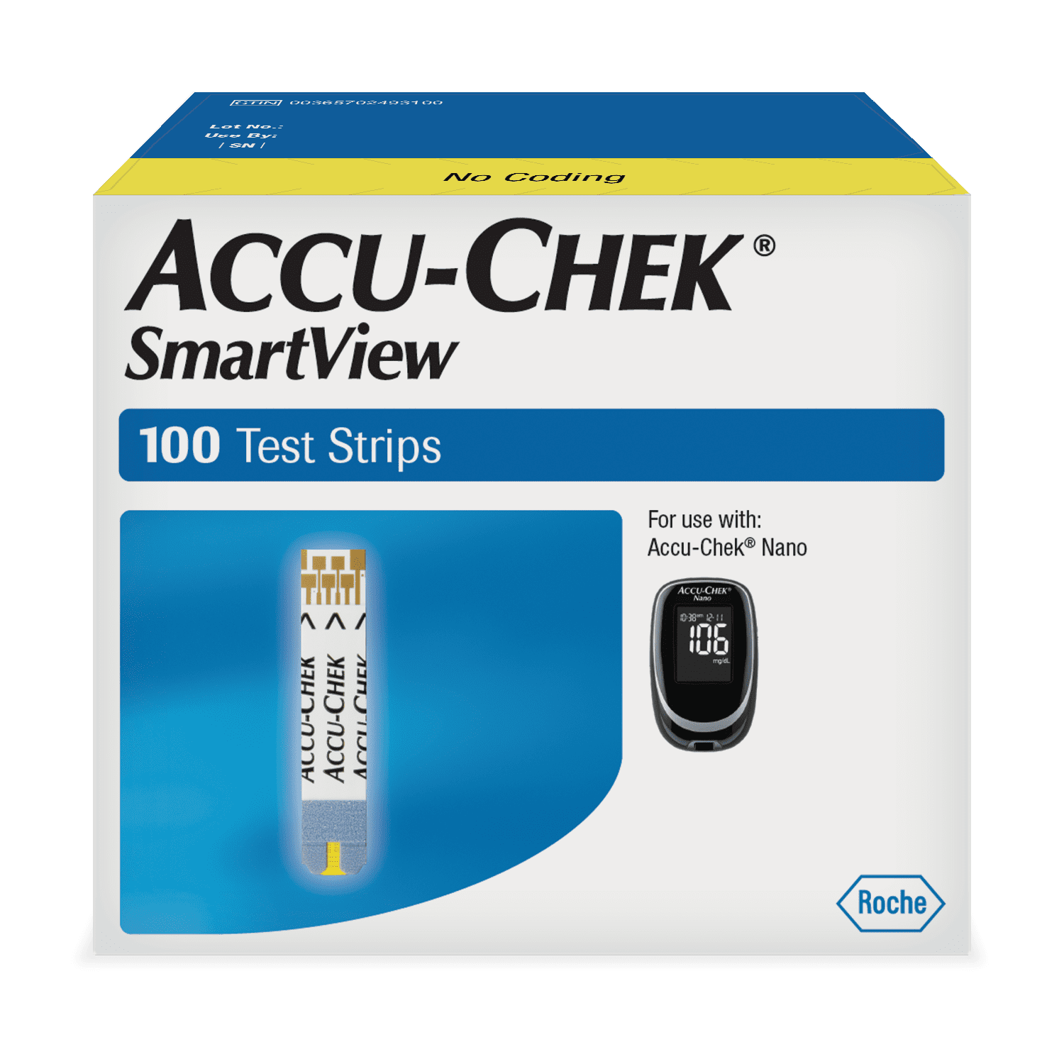 Accu-Chek Smart View Blood Glucose Test Strips, 100 Ct