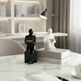 thumbnail image 4 of Ceramic Bookend Desktop Ornament Reading Couple Set, Anti-Slip Ceramic Base Elegant Durable Decor for Study Office Bookshelf Bedside Table Dining Room Countertops Housewarming Birthday Gift, 4 of 7