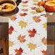 thumbnail image 5 of Linen Thanksgiving Table Runner with Pumpkin Maple Leaf Plaid Design for Harvest Holiday Party Decor, Autumn Kitchen Dining Table Centerpiece, Farmhouse Rustic Fall Decorations, Seasonal Home Accent, 5 of 6