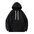 thumbnail image 2 of Handshe Men's Hooded Sweatshirt, Casual Fashion Solid Color Long Sleeve Pullover, Outdoor Camping and Daily Wear,Plus Size, 2 of 3
