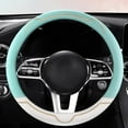 thumbnail image 6 of Non-Slip Silicone Steering Wheel Cover, Thin Lightweight, Universal Fit 36-40cm, All Season, Sports Style, Blue, 6 of 6