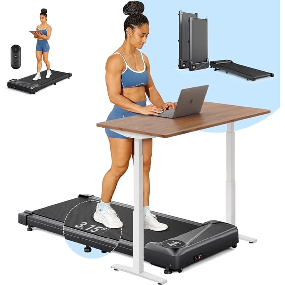 COFUNOK Walking Pad with APP, Under Desk Treadmill for Home Office, 2.5HP Quiet Portable Small Treadmill 265 LBS Weight Capacity & Remote Control